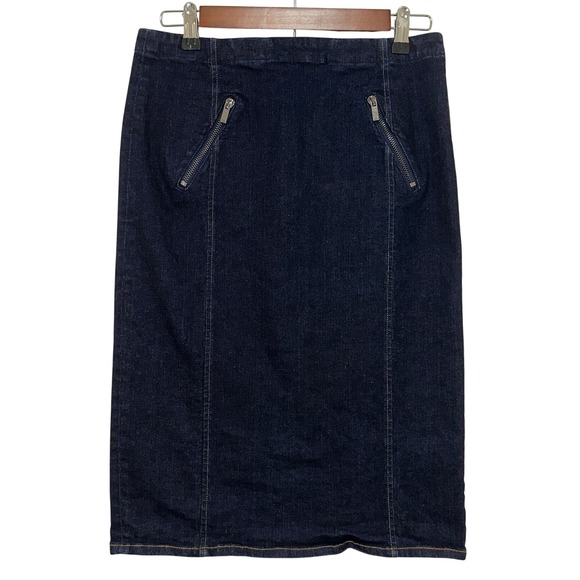 Polo Ralph Lauren Dresses & Skirts - Polo Ralph Lauren Denim Pencil Skirt Womens 8 Blue Zipper Pockets Slit‎